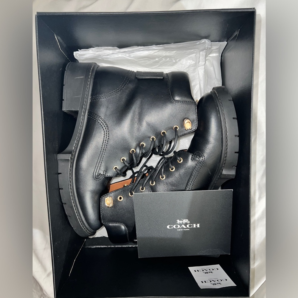 Coach Lorimer combat boots size 7